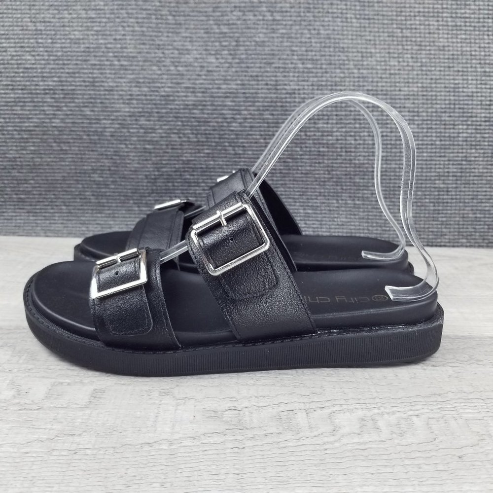 NWOB City Chic Calissa Wide Fit Women 8W (EU 39) Slide Sandal Black